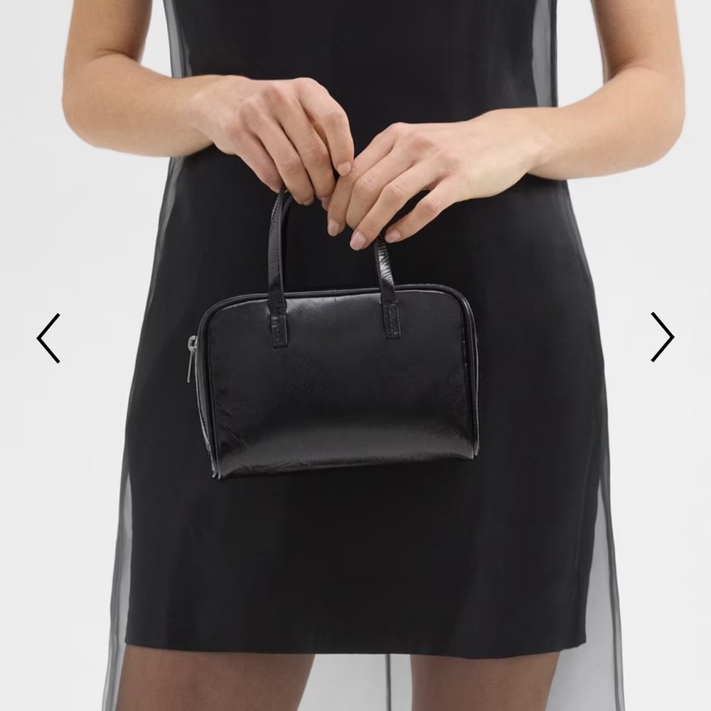 NWT Theory Mini Pillow Bag in Crinkled Patent Leather